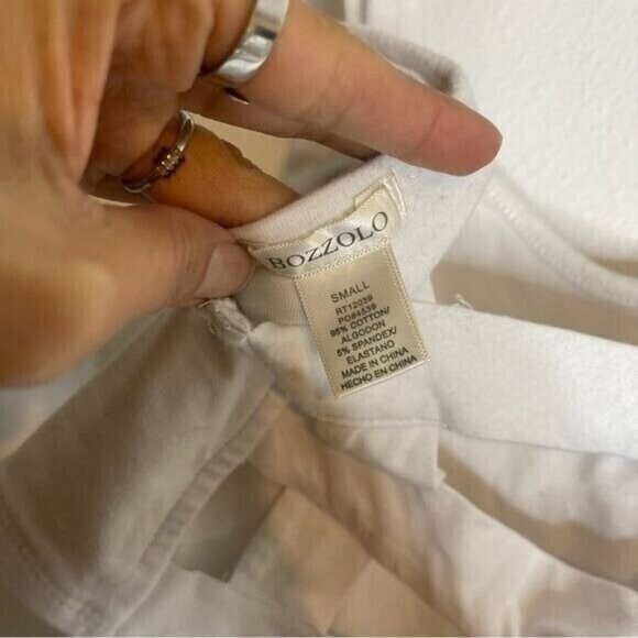 Bozzolo White Crop Top Caged Back Size S - Picture 4 of 6